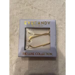NEW EYE CANDY Women's Brass 24K Gold Plated Geometric Earrings